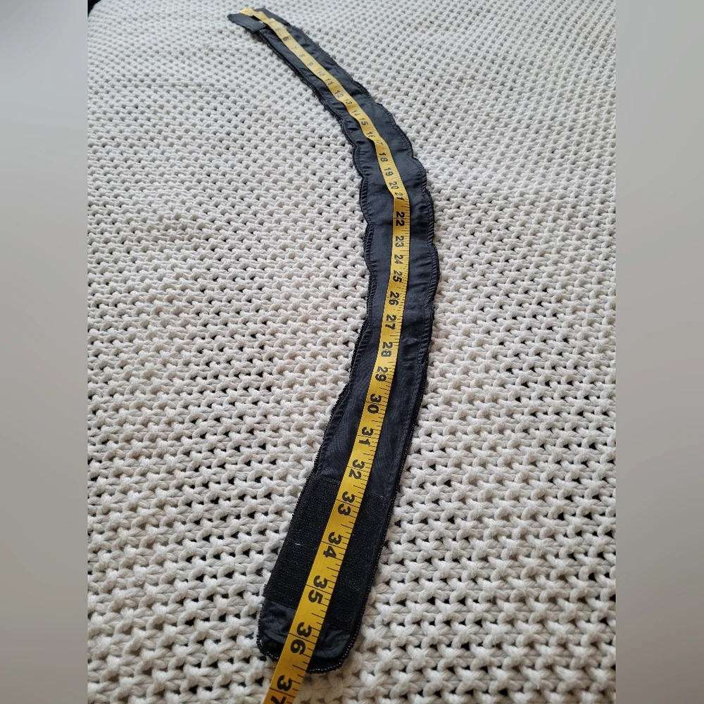 La Regale Vintage Black & Silver Beaded Belt With Velcro Fastener